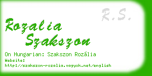 rozalia szakszon business card
