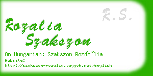 rozalia szakszon business card